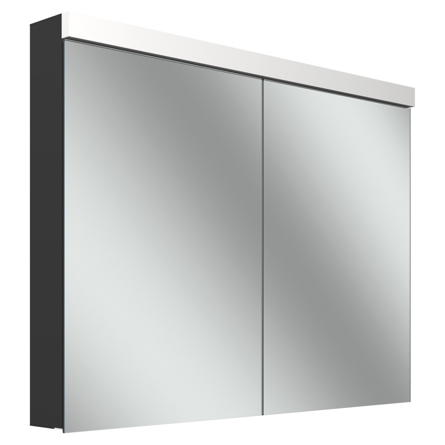 Armoire de toilette Schneider LOW plus LED
profil en aluminium
99.5 x 74.7 x 12/13.3 cm
pour montage AP ou UP
prises double en bas à gauche
et à droite sur le profil
latéral, 2 portes à double
miroir, éclairage LED direct
en haut, éclairage LED
indirect en bas 24/15 W
dessus et dessous séparément
commutable et dimmable, IP44