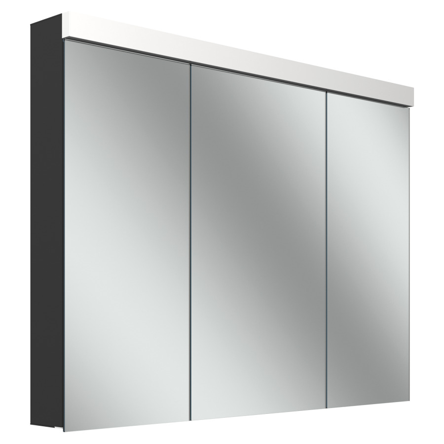 Armoire de toilette Schneider LOW plus LED
profil en aluminium
99.5 x 74.7 x 12/13.3 cm
pour montage AP ou UP
prises double à la partition
en bas, 3 portes à double
miroir (30/40/30)
éclairage LED direct en haut
éclairage LED indirect en bas
24/15 W, dessus et dessous
séparément commutable et
dimmable, IP44