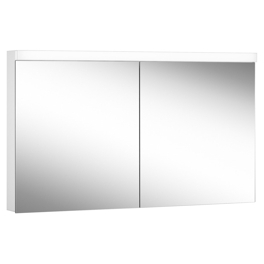 Armoire de toilette Schneider LOW plus LED
profil en aluminium
129.5 x 74.7 x 12/13.3 cm
pour montage AP ou UP
prises double à la partition
en bas, 2 portes à double
miroir, éclairage LED direct
en haut, éclairage LED
indirect en bas 32/20 W
dessus et dessous séparément
commutable et dimmable, IP44