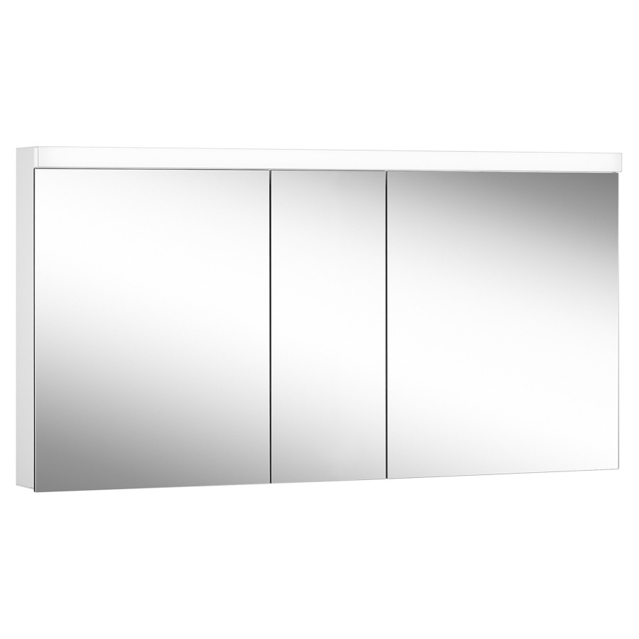 Armoire de toilette Schneider LOW plus LED
profil en aluminium
149.5 x 74.7 x 12/13.3 cm
pour montage AP ou UP
prises double à la partition
en bas, 3 portes à double
miroir (60/30/60)
éclairage LED direct en haut
éclairage LED indirect en bas
38/24 W, dessus et dessous
séparément commutable et
dimmable, IP44