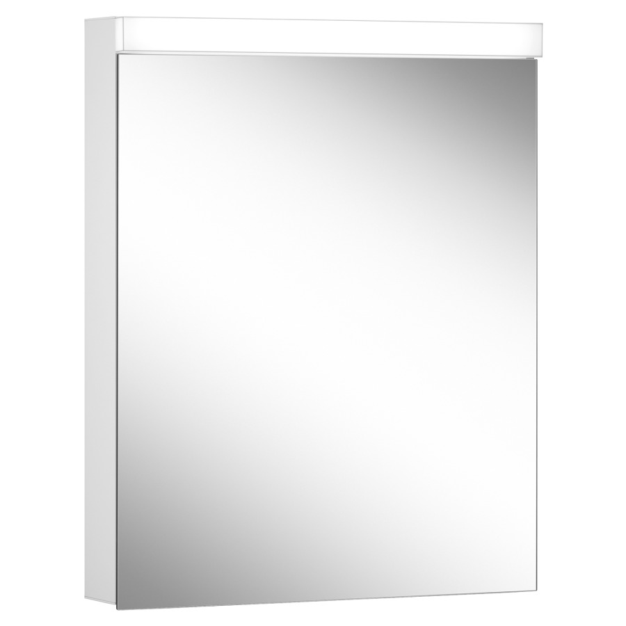 Armoire de toilette Schneider LOW basic LED
profil en aluminium
59.5 x 74.7 x 12/13.3 cm
pour montage AP ou UP
prise double en haut à droite
ou à gauche, porte à double
miroir charnières à droite ou
à gauche, éclairage LED direct
en haut 15 W, IP44