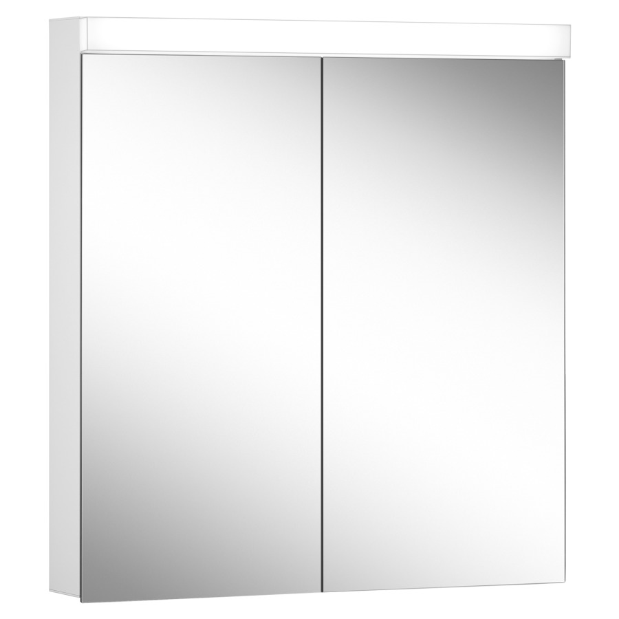 Armoire de toilette Schneider LOW basic LED
profil en aluminium
69.5 x 74.7 x 12/13.3 cm
pour montage AP ou UP
prise double en haut à droite
ou à gauche, 2 portes à double
miroir, éclairage LED direct
en haut 17 W, IP44