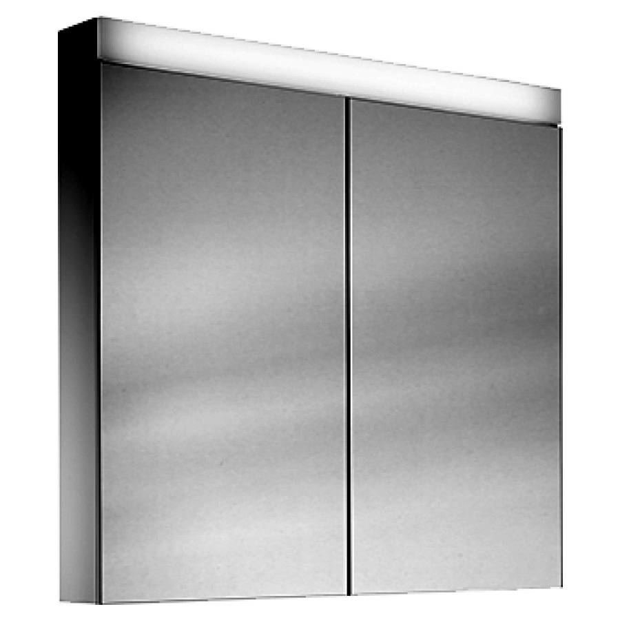 Armoire de toilette Schneider PATA LED
profil en aluminium
90 x 70/76 x 12 cm
2 double prises de courant
en haut à droite changeable
à gauche et en bas
à la paroi intermédiaire
à droite, 2 portes à double
miroir, éclairage LED direct
en haut 16 W, IP24
