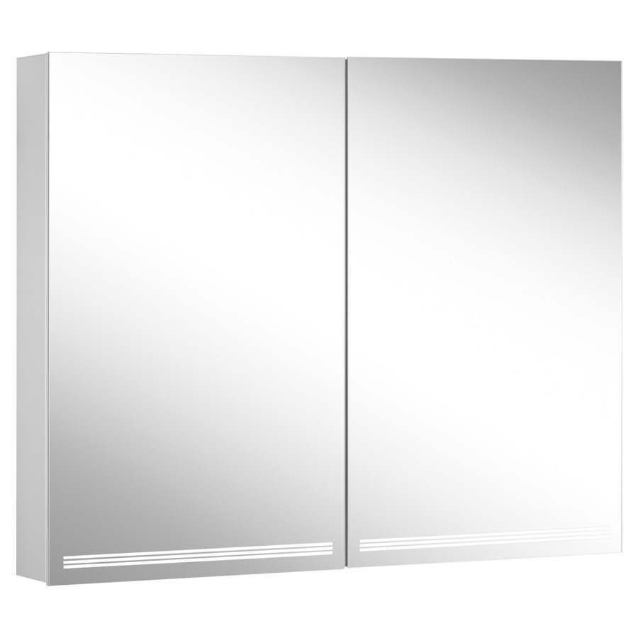Armoire de toil. Schneider GRACE TW
89.5 x 70 x 12 cm
profil en aluminium
pour montage AP, prises double
en haut à droite ou à gauche
2 portes à double miroir
éclairage LED indirect en haut
et en bas 2 x 23 W, dimmable
séparément commutable
2000-6500 K, bouton pour les
fonctions à l'intérieur du
profilé latéral
miroir grossissant, IP44