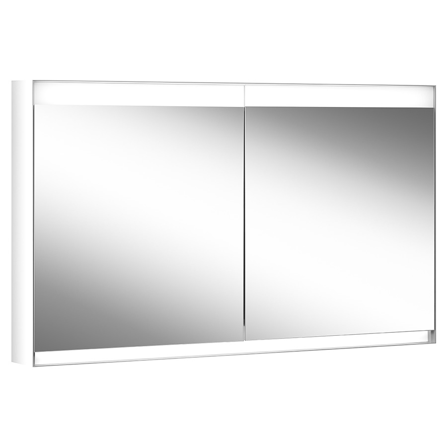 Armoire de toilette Schneider FILO HCL
139.5 x 75.9 x 14.7 cm
Profilé en aluminium, montage UP
2&nbsp;portes à double miroir
éclairage LED, 2 x 35 Watt
Human Centric Lighting, dimmable
2000-6500 Kelvin, 11702 Lumen
2 prises doubles, 1 x à gauche et 
1 x à droite en bas de la paroi intermédiaire
clavier à membrane à l'intérieur à gauche
sur le profil latéral, 4 tablettes en verre
IP44, Classe d’énergie C