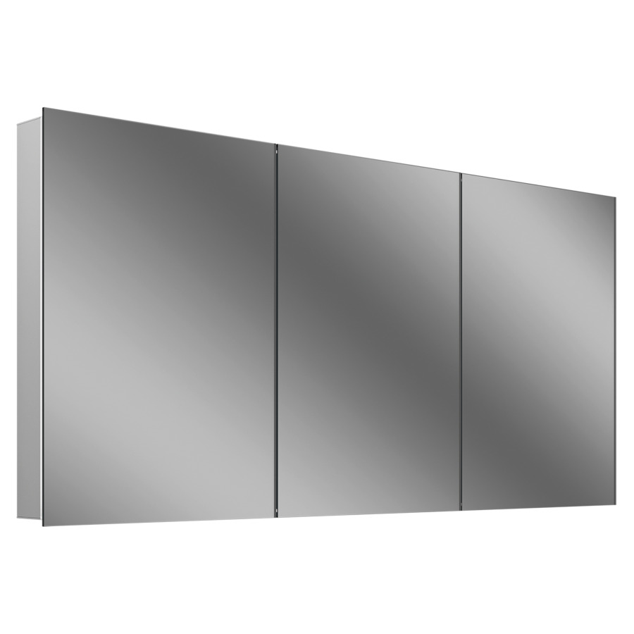 Armoire de toilette Schneider STYLE TW
151.5 x 71.5 x 12 cm
Profilé en aluminium, montage UP/AP 
3&nbsp;portes à double miroir (50/50/50)
éclairage LED, 1 x 70 Watt, 1 x 24 Watt
Tunable White, dimmable, 2000-6500 Kelvin
16078 Lumen, 2 prises doubles, 1 x à gauche 
et 1 x à droite en bas de la paroi intermédiaire
clavier à membrane à l'intérieur à 
gauche sur le profil latéral
4 tablettes en verre, IP44
Classe d’énergie C