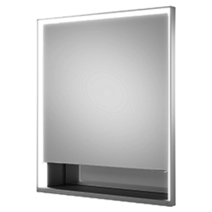Armoire de toilette ROYAL
LUMOS UP, 65 x 73,5 x 16,5 cm
profil en aluminium, 1 prise
porte à double miroir
charnières à gauche
2 tablettes en verre réglable
compartiment de rangement
ouvert, éclairage continu
réglable de 2700-6500 Kelvin
LED 54 Watt