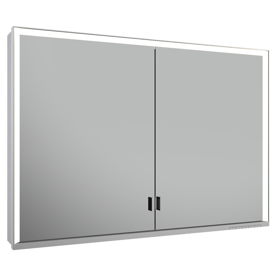 Armoire de toilette ROYAL
LUMOS AP, 105 x 73,5 x 16,5 cm
profil en aluminium, 2 prise
2 portes à double miroir
4 tablettes en verre réglable
éclairage continu réglable de
2700-6500 Kelvin LED 54 Watt