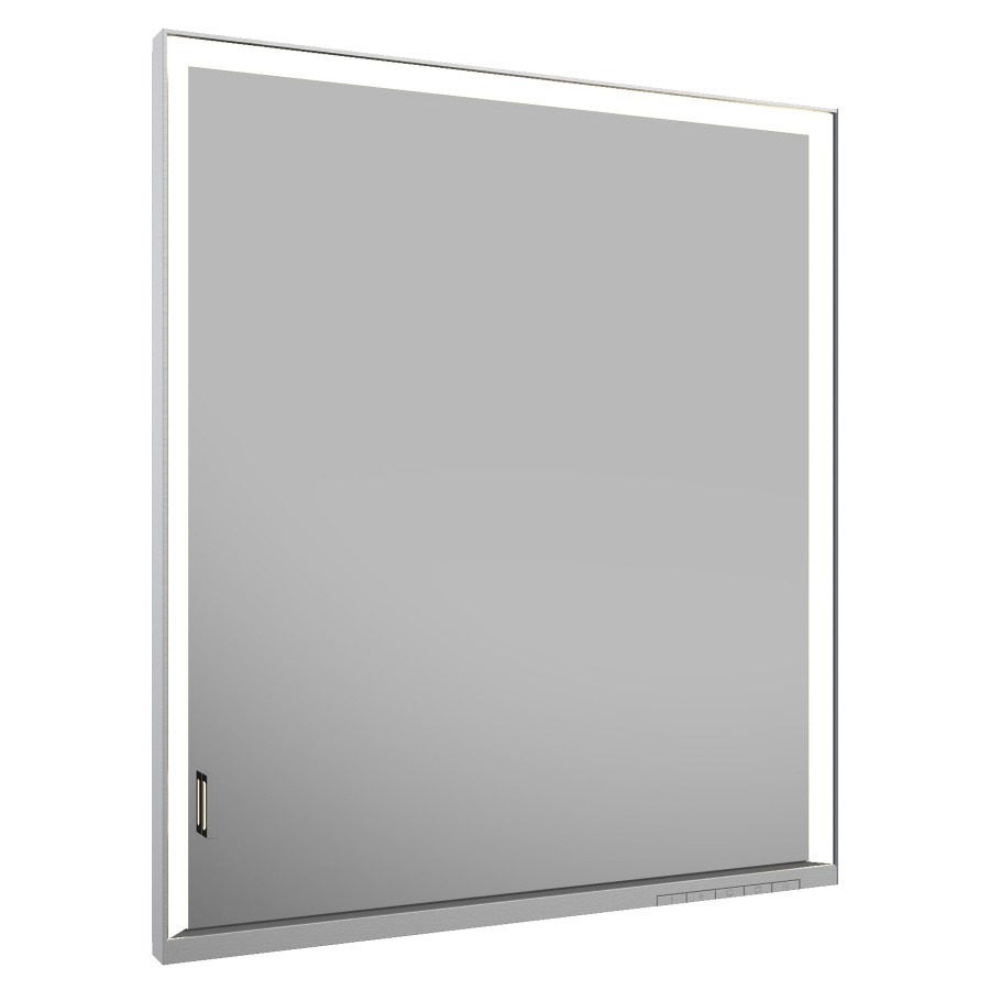 Armoire de toilette ROYAL
LUMOS UP, 65 x 73,5 x 16,5 cm
profil en aluminium, 1 prise
porte à double miroir
charnières à droite
2 tablettes en verre réglable
éclairage continu réglable de
2700-6500 Kelvin LED 54 Watt
avec porte longue