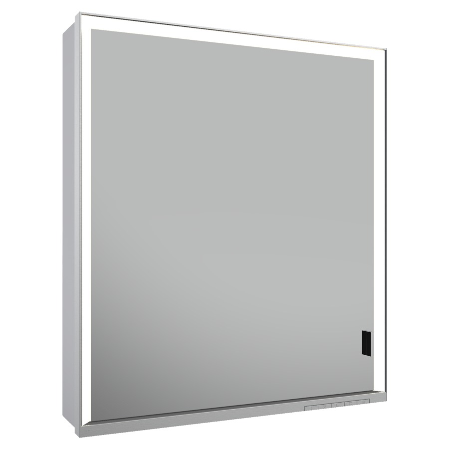 Armoire de toilette ROYAL
LUMOS AP, 65 x 73,5 x 16,5 cm
profil en aluminium, 1 prise
porte à double miroir
charnières à gauche
2 tablettes en verre réglable
éclairage continu réglable de
2700-6500 Kelvin LED 54 Watt
avec porte longue