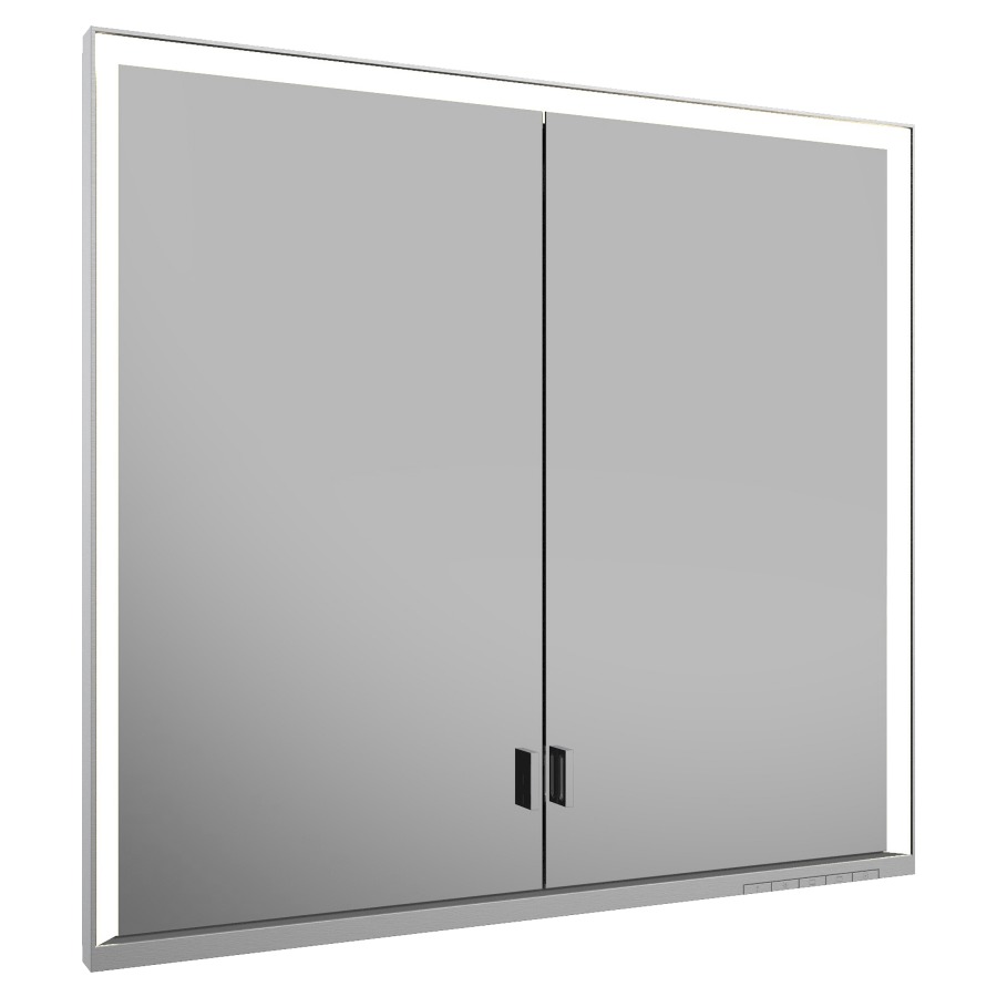 Armoire de toilette ROYAL
LUMOS UP, 80 x 73,5 x 16,5 cm
profil en aluminium, 2 prise
2 portes à double miroir
4 tablettes en verre réglable
éclairage continu réglable de
2700-6500 Kelvin LED 54 Watt
avec porte longue