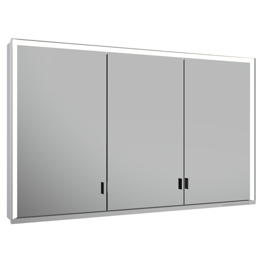 Armoire de toilette ROYAL
LUMOS AP, 120 x 73,5 x 16,5 cm
profil en aluminium, 2 prise
3 portes à double miroir
6 tablettes en verre réglable
éclairage continu réglable de
2700-6500 Kelvin LED 54 Watt
avec porte longue