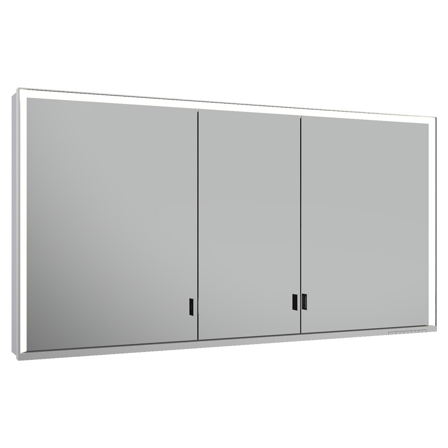 Armoire de toilette ROYAL
LUMOS AP, 140 x 73,5 x 16,5 cm
profil en aluminium, 2 prise
3 portes à double miroir
6 tablettes en verre réglable
éclairage continu réglable de
2700-6500 Kelvin LED 54 Watt
avec porte longue