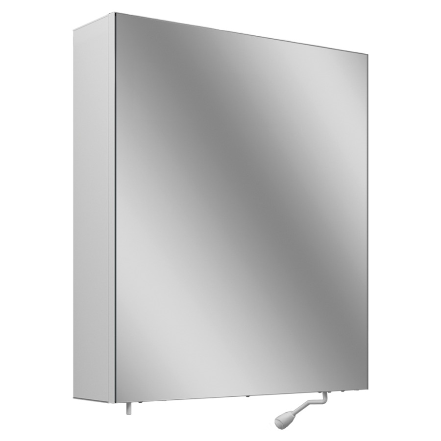 Armoire de toilette Schneider CARE
59.5 x 68 x 16 cm
Profilé en aluminium, montage AP
1&nbsp;porte à miroir charnière à droite
porte à miroir basculant
sans éclairage, 1&nbsp;prise double
extérieur gauche en bas de la paroi 
latérale, 2 tablettes en verre, IP24