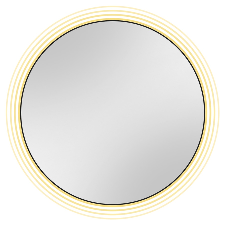 Miroir lumineux OLE LED
ronde, D 80 cm, cadre en
aluminium, éclairage indirect
environnant, 21 W, 4000 K
(également disponible
en 3000 Kelvin sur demande)
matériel de fixation, IP44