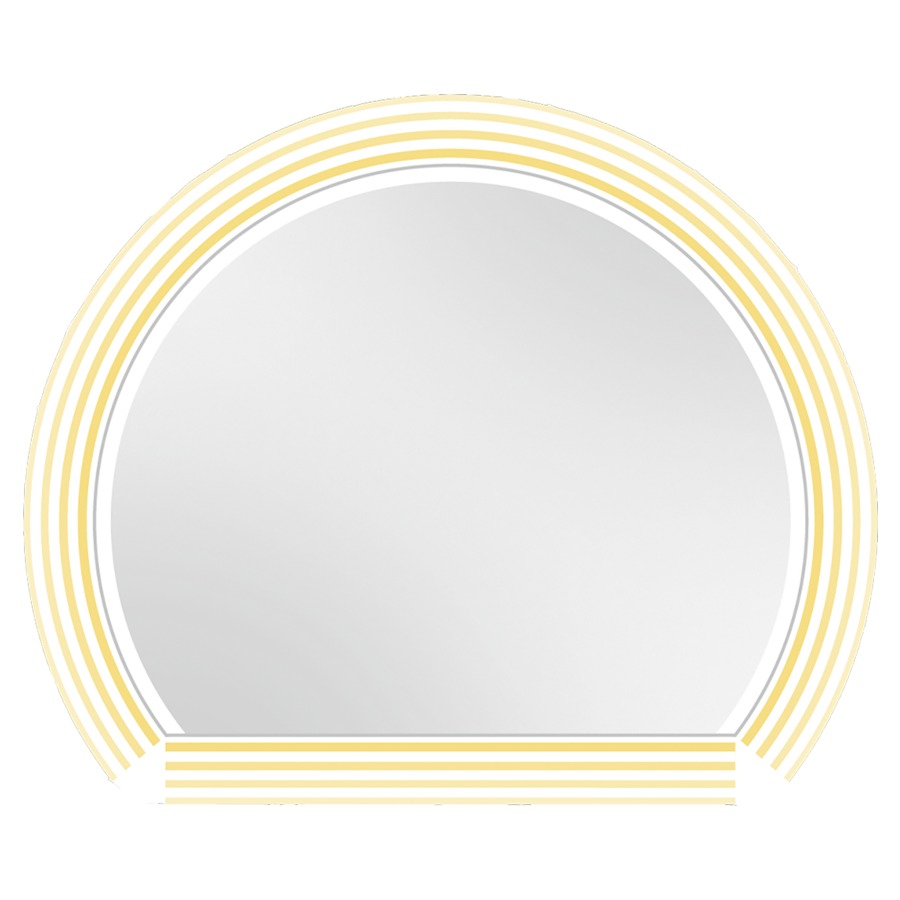 Miroir lumineux OSCAR LED
90 x 80 cm, design semi-circulaire
sortie de lumière satinée de 20 mm
au niveau de l'arc et éclairage
indirect circonférentielle
éclairage du lavabo inclus
blanc neutre 4000 Kelvin
(également disponible
en 3000 Kelvin sur demande)
44 W, incl. matériel de fixation
pas de prise de courant
possible, IP44