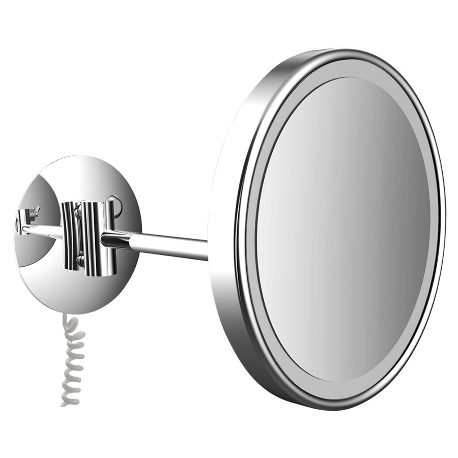 Miroir cosmétique EMCO LED
rond, raccordement mural
avec câble en spirale, à
1 bras, grossissement 3 fois
avec capteur tactile éclairé
