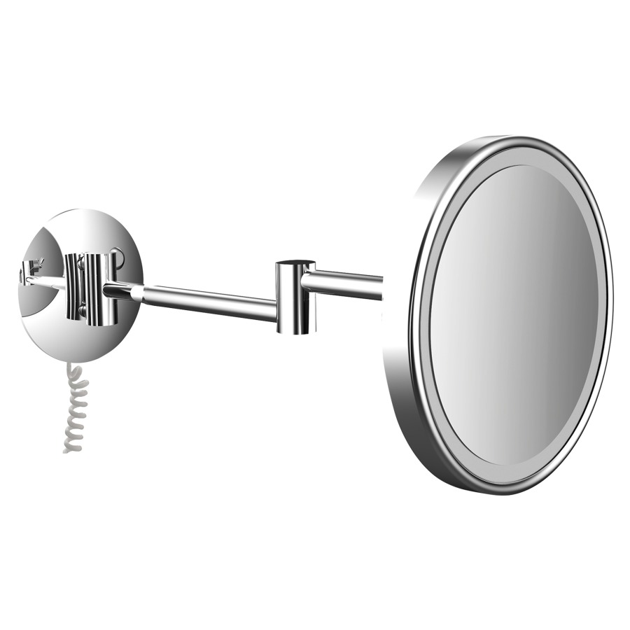 Miroir cosmétique EMCO LED
rond, raccordement mural
avec câble en spirale, à deux
bras, grossissement 3 fois
avec capteur tactile éclairé