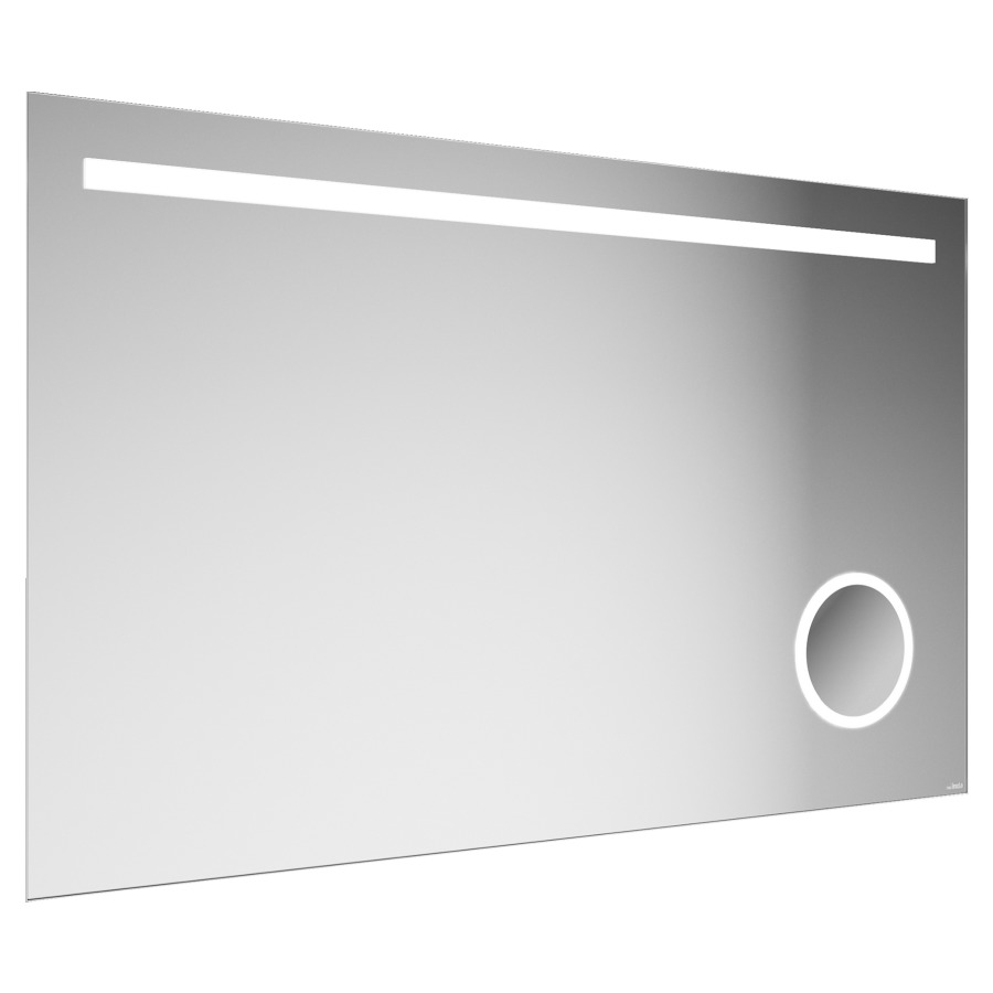 Miroir lumineux ISOLA+
100,0 x 80,0 x 4,5 cm
profil en aluminium
éclairage LED direct en haut
dimmable, éclairage LED
indirect en haut et en bas
miroir grossissant
2700-6000 K, 900 lm, IP44