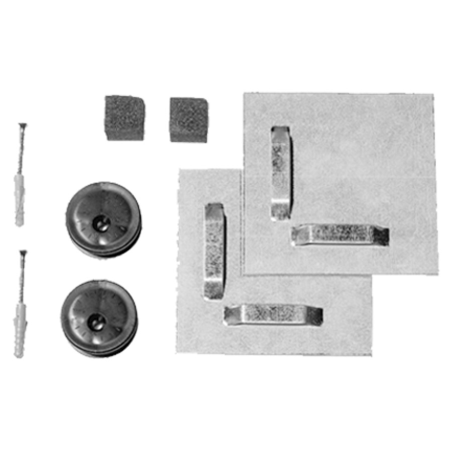 Fixation pour miroir GALVOFIX
miroir jusqu'à 0,8 m2, 4 mm
miroir jsuqu'à 0,6 m2, 6 mm
tôle adhésive, disques excen-
triques, matériel de fixation