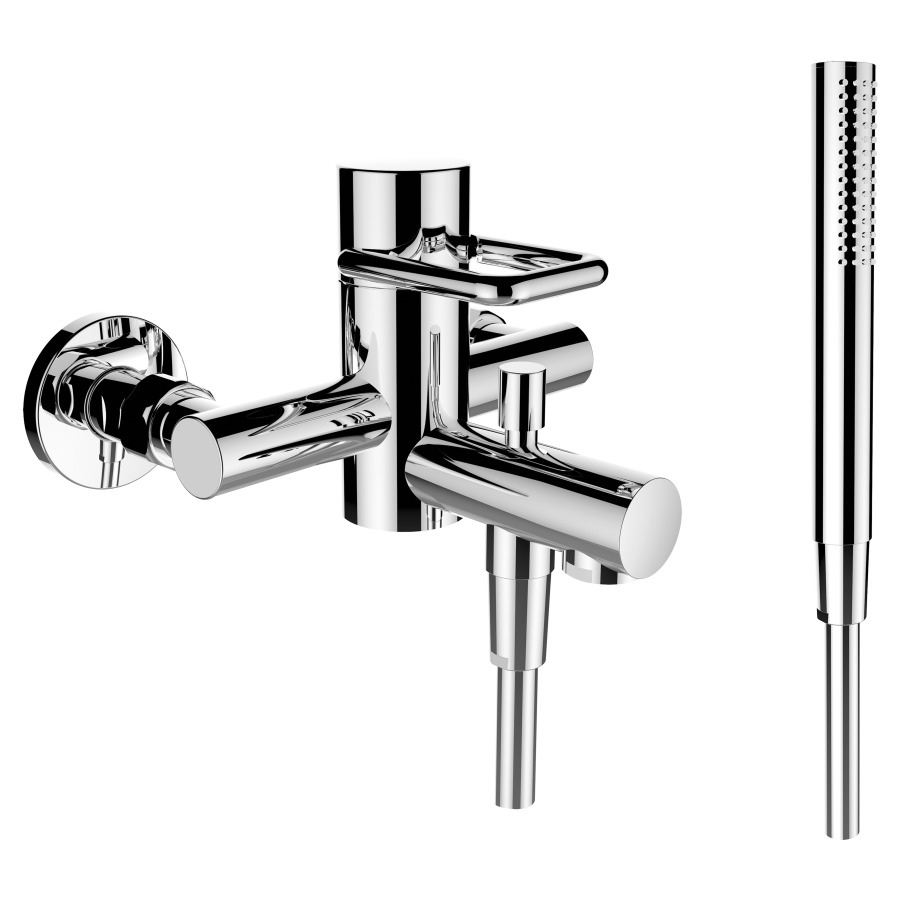 Mélangeur de bain TWIN
E 153 mm, raccords d'arrêt
1/2" x 3/4", douche Style Uno
groupe acoustique I
