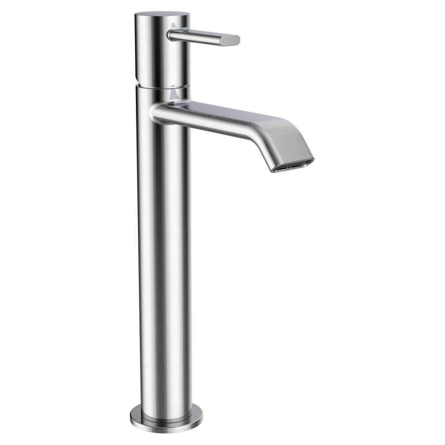 Mélangeur de lavabo MEDA
S 120 mm, goulot fixe
haute colonne
H jusqu'à aérateur 195 mm
sans vidage, débit 4,2 l/min.
groupe acoustique I