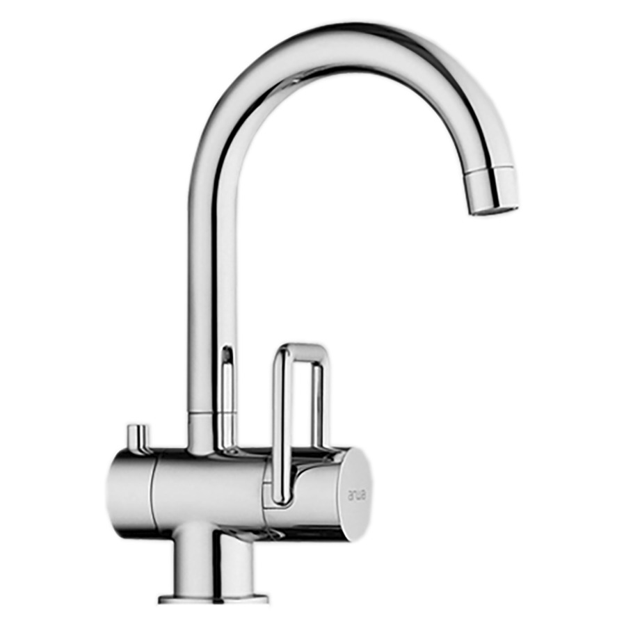 Mélangeur de lavabo TWIN
S 135 mm goulot oreintable
rond, vidage excentrique
groupe acoustique I