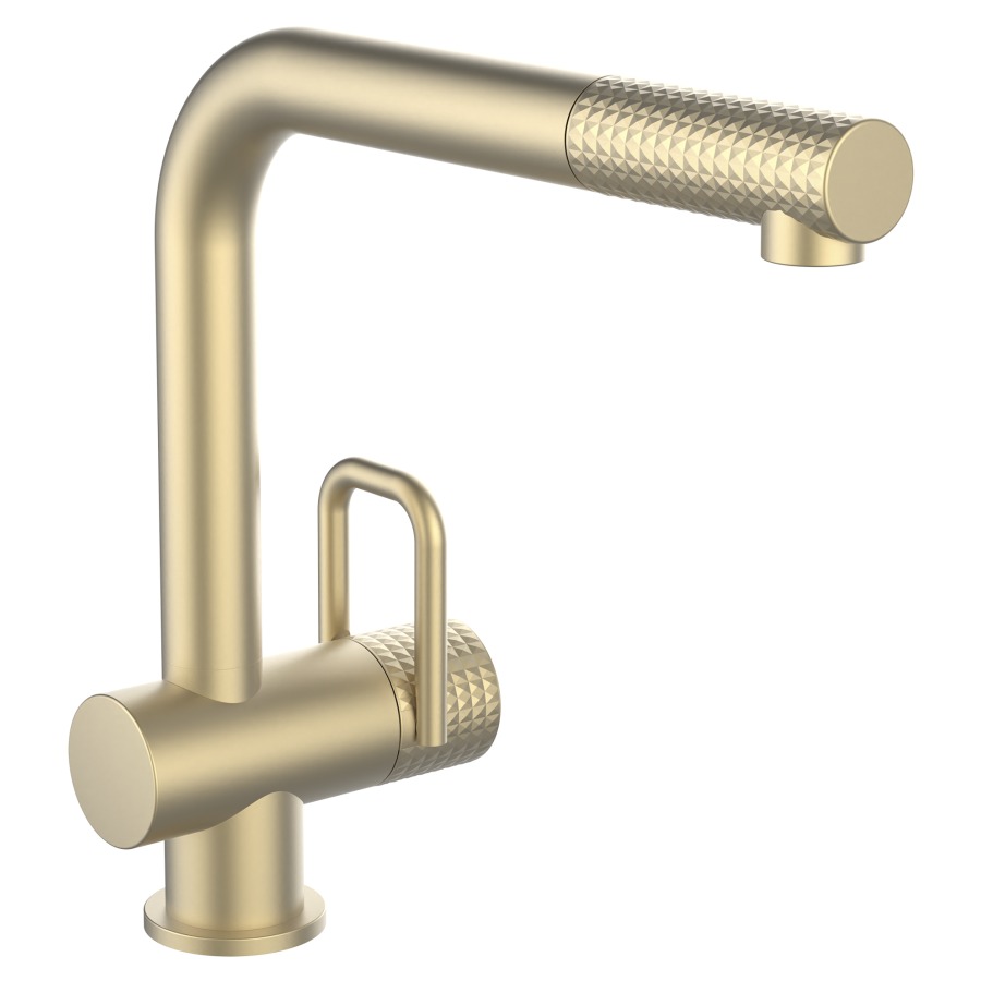 Mélangeur d'évier TWIN
saillie 225 mm, douche extensible
débit 8.7 (L/min)
positionnement de la manette de commande 
au choix, à droite/vers l'avant/à gauche
groupe acoustique&nbsp;I, Classe d’énergie B
