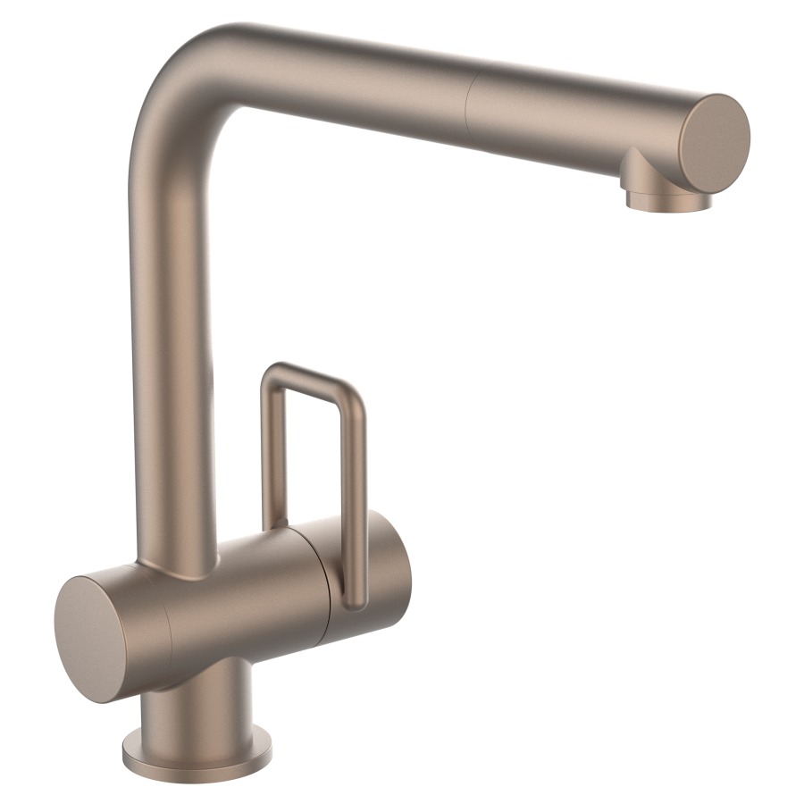 Mélangeur d'évier TWIN
saillie 225 mm, douche extensible
débit 8.7 (L/min)
positionnement de la manette de commande 
au choix, à droite/vers l'avant/à gauche
groupe acoustique&nbsp;I, Classe d’énergie B