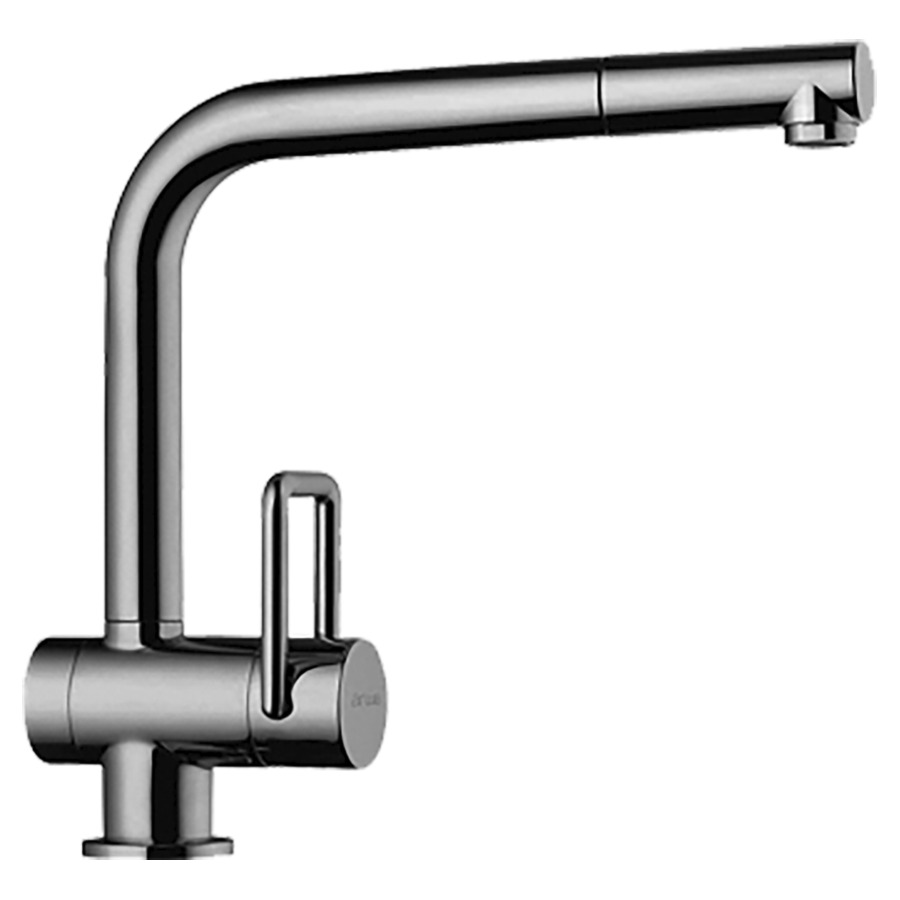 Mélangeur d'évier TWIN
saillie 225 mm, douche extensible
débit 8.7 (L/min)
positionnement de la manette de commande 
au choix, à droite/vers l'avant/à gauche
groupe acoustique&nbsp;I, Classe d’énergie B