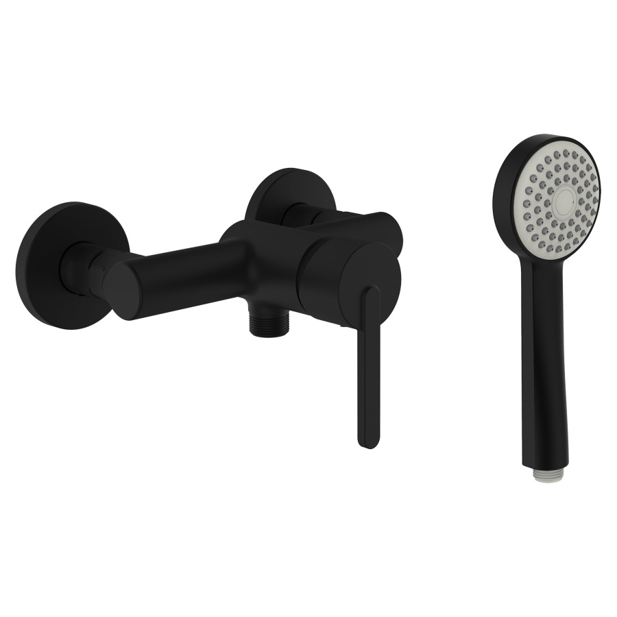 Mélangeur de douche LUA
E 153 mm, raccords d'arrêt
1/2" x 1/2", douche Stella 80
tuyau 160 cm