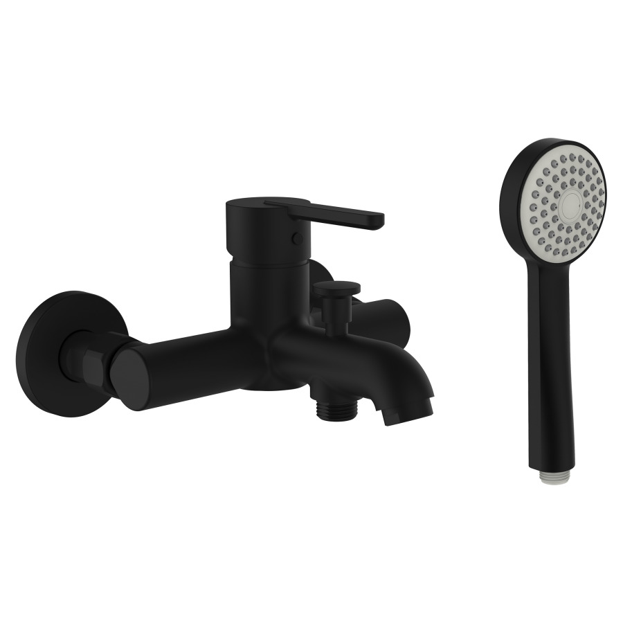 Mélangeur de bain LUA
E 153 mm, raccords d'arrêt
1/2" x 3/4", douche Stella 80
tuyau 160 cm