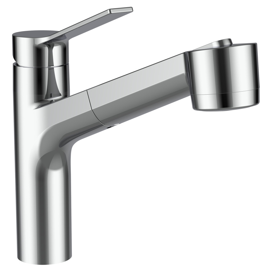 Mélangeur d'évier SWISSTAP
S 220 mm, goulot orientable
140°, douche extensible