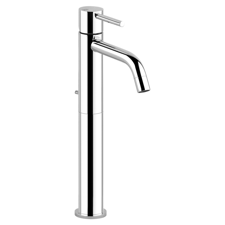 Mélangeur lavabo VIA TORTONA
S 127 mm, H 297 mm, goulot
fixe, vidage excentrique