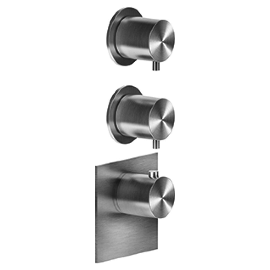Thermostat GESSI 316 UP
set de montage finale
inverseur à 2 voies, rosaces
unique, débit 40 l/min, sans
corps à encastrer 712 544