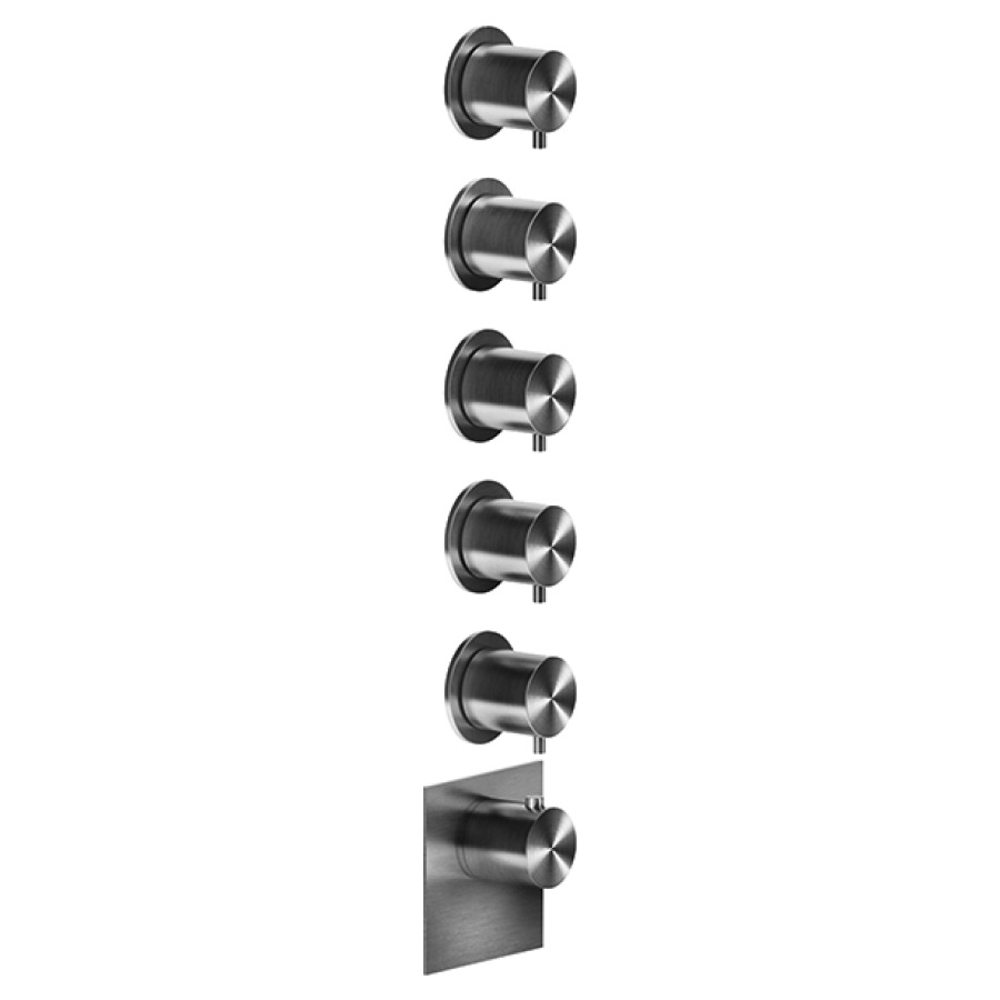 Thermostat GESSI 316 UP
set de montage finale
inverseur à 5 voies, rosaces
unique, débit 40 l/min
sans corps à encastrer 712 541