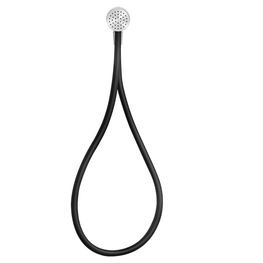 Garniture de douche HI-FI
coude de raccordement mural
1/2", douche à main magnétique
système anticalcaire, tuyau de
douche Darkflex 150 cm
support