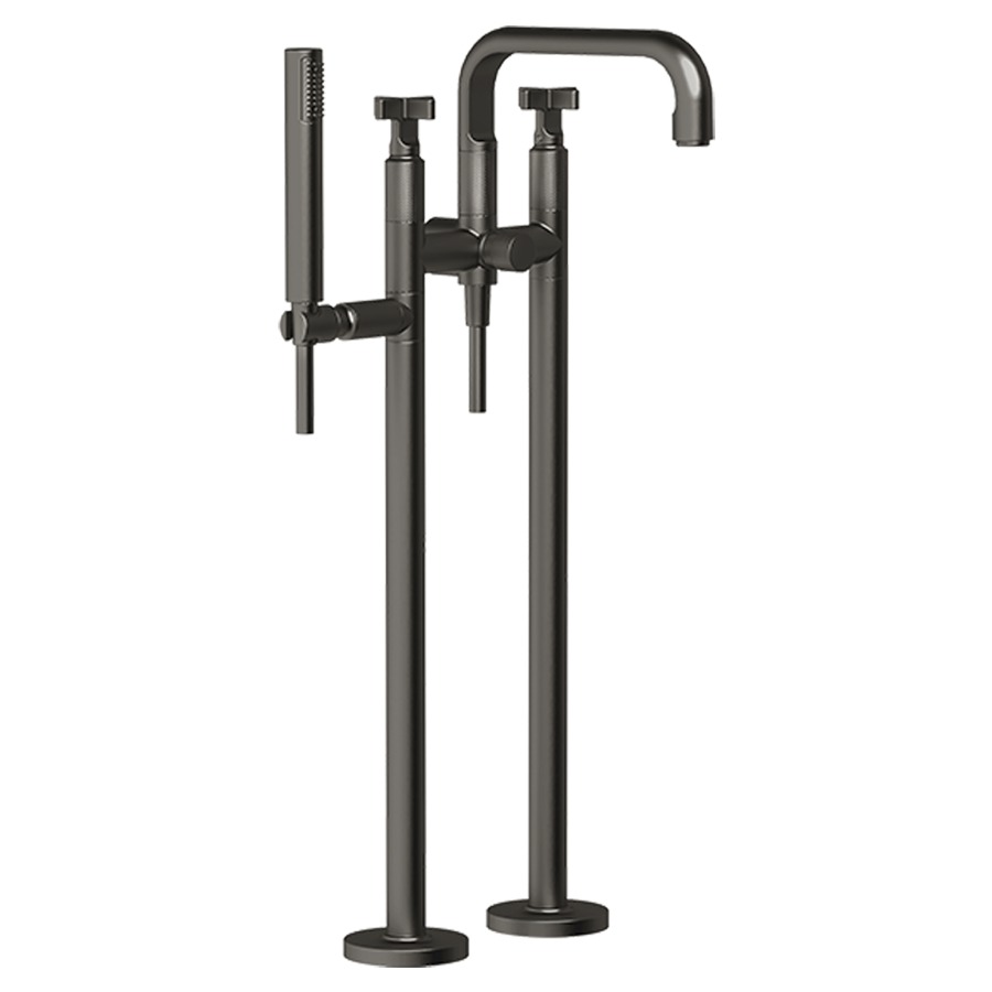 Batterie de bain INCISO+
avec colonne pour montage à
pose libre, H jusqu'à aérateur
702-782 mm, douche à main à
latérale, tuyau de douche
150 cm, sans corps à
encastrer