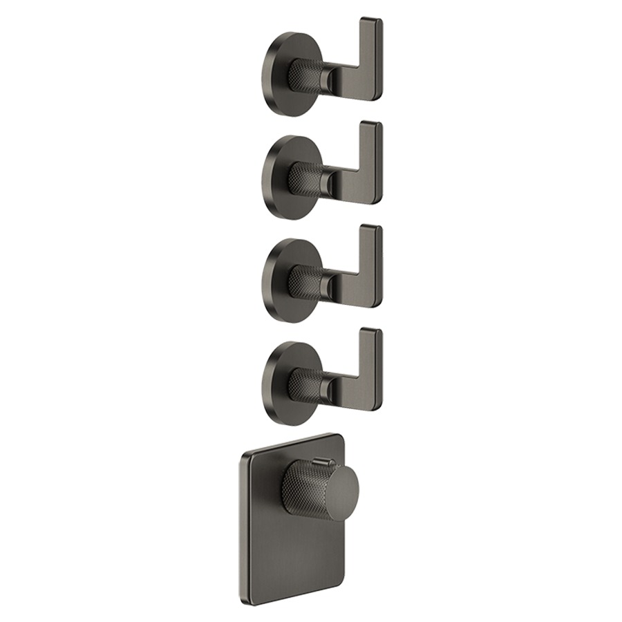 Thermostat INCISO- UP
set de montage finale
inverseur à 4 voies
4 x Rosace 6,5 cm et plaque de
recouvrement 12 x 12 cm
sans corps à encastrer 712 542