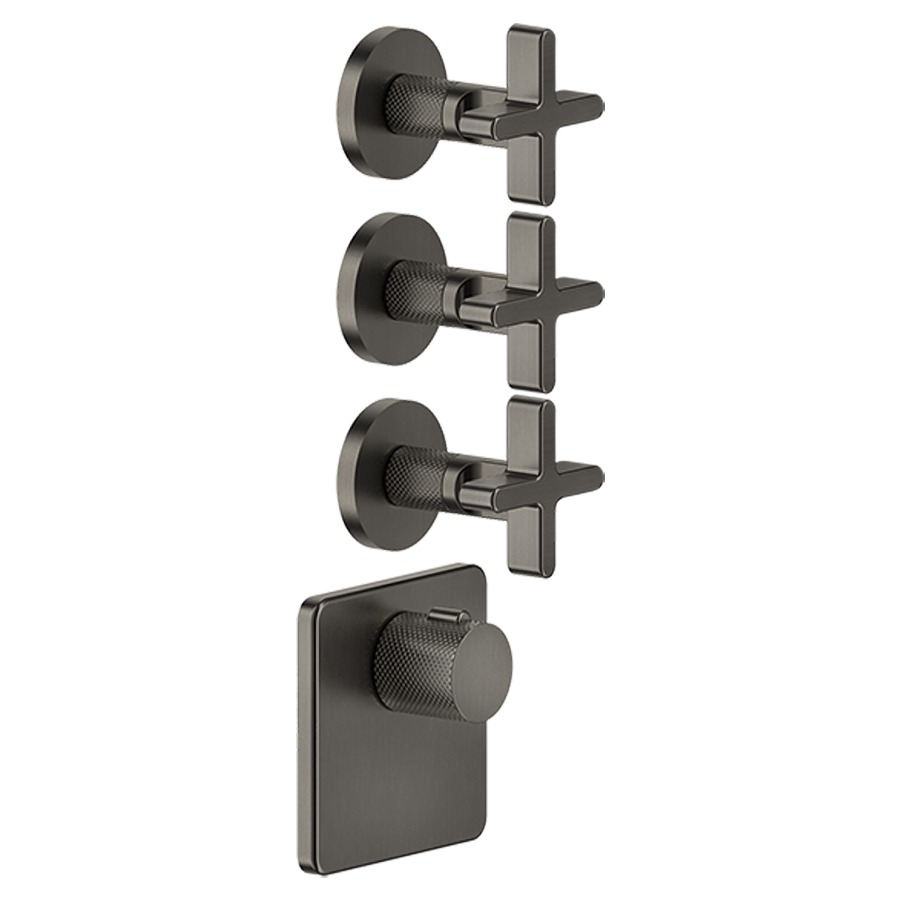 Thermostat INCISO+ UP
set de montage finale
inverseur à 3 voies
3 x Rosace 6,5 cm et plaque de
recouvrement 12 x 12 cm
sans corps à encastrer 712 543