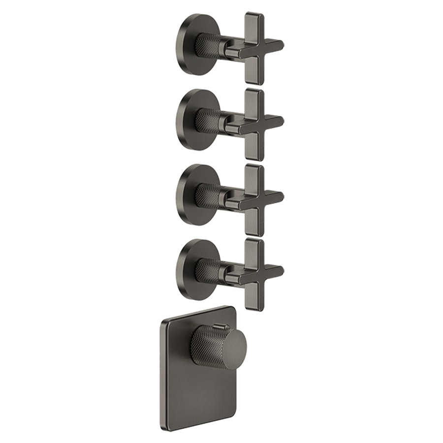 Thermostat INCISO+ UP
set de montage finale
inverseur à 4 voies
4 x Rosace 6,5 cm et plaque de
recouvrement 12 x 12 cm
sans corps à encastrer 712 542