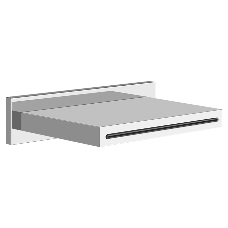 Goulot de baignoire cascade
GESSI, S 152 mm, 1/2"
modèle mural, plaque de
recouvrement 23,6 x 5,7 cm
