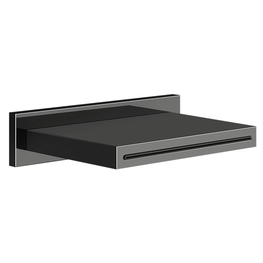Goulot de baignoire cascade
GESSI, S 152 mm, 1/2"
modèle mural, plaque de
recouvrement 23,6 x 5,7 cm