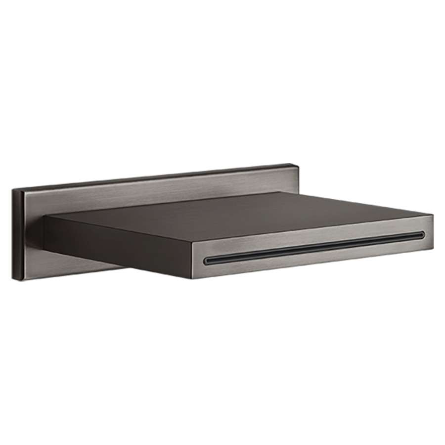 Goulot de baignoire cascade
GESSI, S 152 mm, 1/2"
modèle mural, plaque de
recouvrement 23,6 x 5,7 cm