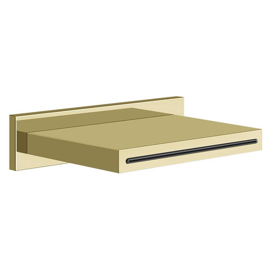 Goulot de baignoire cascade
GESSI, S 152 mm, 1/2"
modèle mural, plaque de
recouvrement 23,6 x 5,7 cm