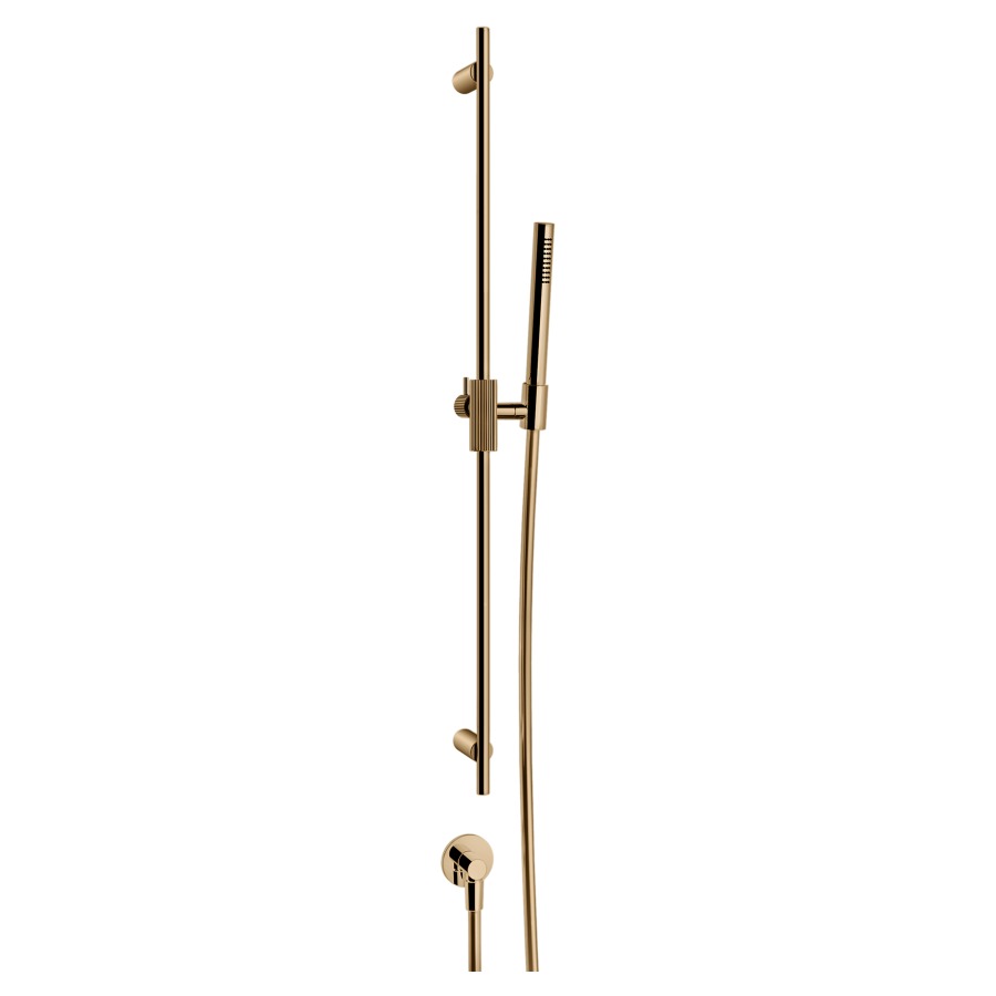 Garniture de douche
INGRANAGGIO
glissière de douche 80 cm
support à rotule
coude de raccordement 1/2"
douche à main système
anticalcaire, tuyau de douche
150 cm