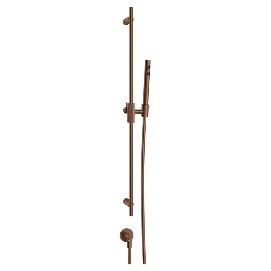 Garniture de douche
INGRANAGGIO
glissière de douche 80 cm
support à rotule
coude de raccordement 1/2"
douche à main système
anticalcaire, tuyau de douche
150 cm