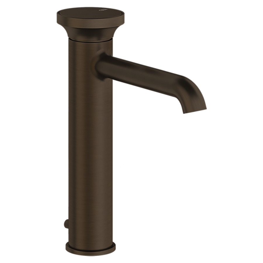 Mélangeur lavabo ORIGINI
S 164 mm, goulot fixe
version moyenne, avec vidage
excentrique, insert en
finition inclus