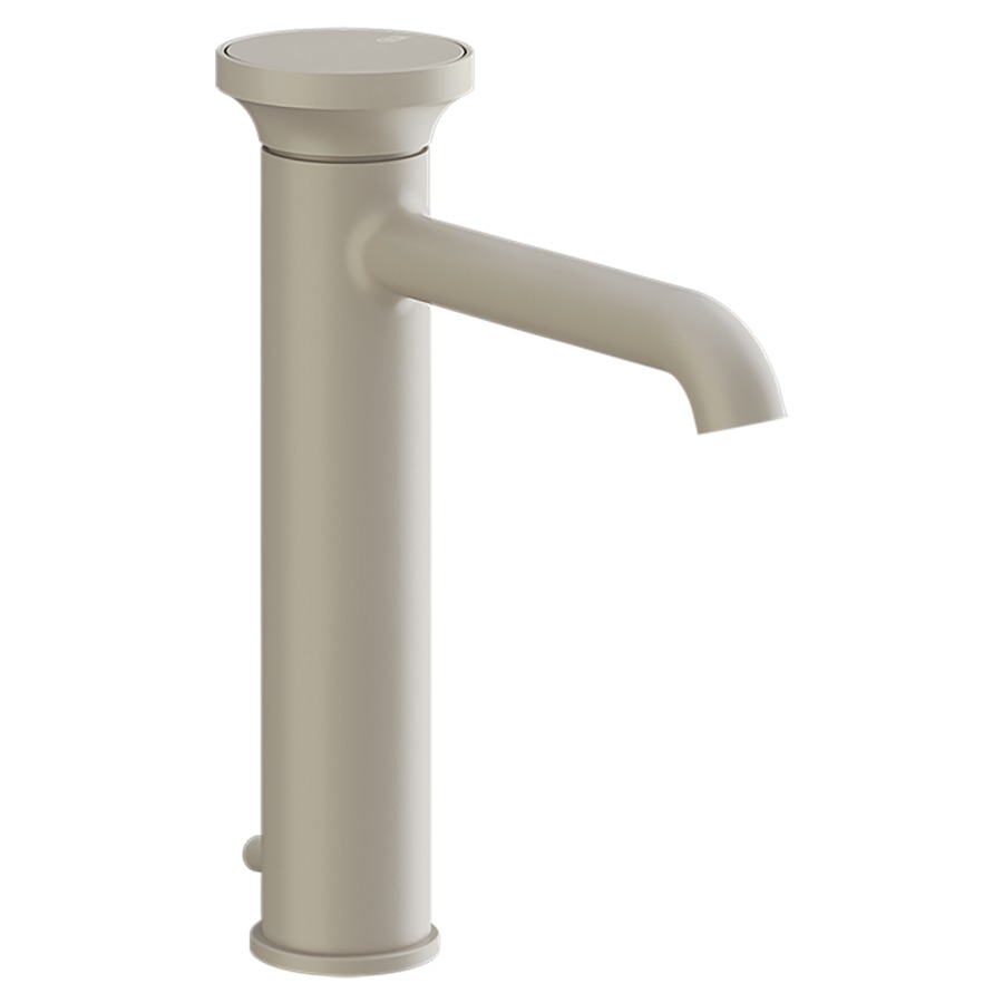 Mélangeur lavabo ORIGINI
S 164 mm, goulot fixe
version moyenne, avec vidage
excentrique, insert en
finition inclus