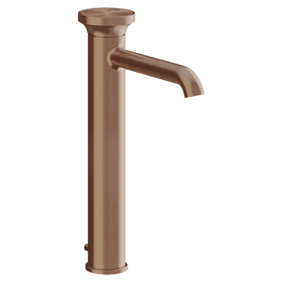 Mélangeur lavabo ORIGINI
S 164 mm, goulot fixe
version haute, avec vidage
excentrique, insert en
finition inclus